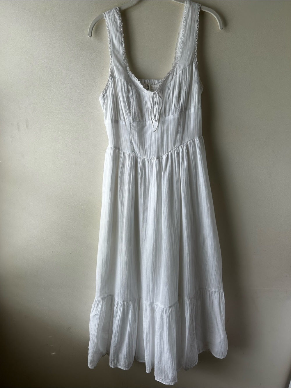 Cottagecore Renaissance Milkmaid American Eagle Corset Midi Dress Lace White M
